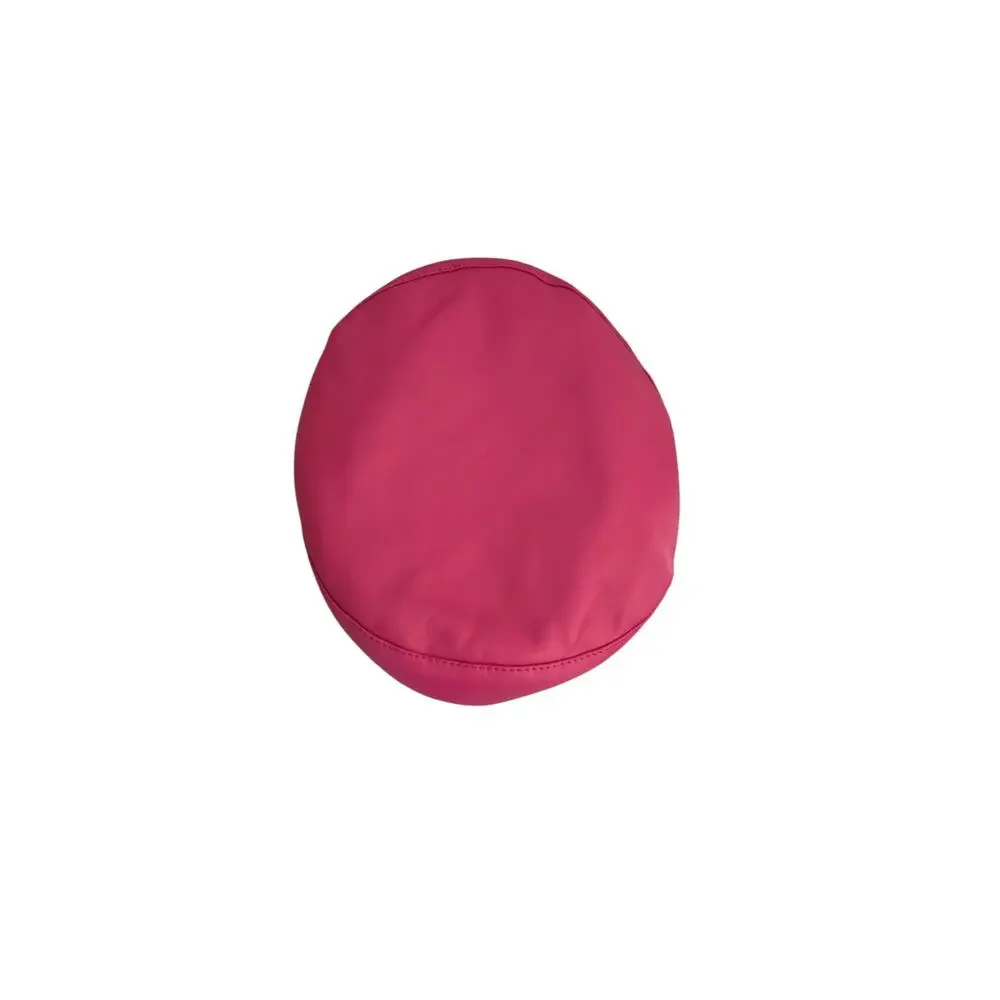 NEW Faux Leather Beret Hat Womens Hot Pink Detachable Crystal Brooch Pin 56-58cm